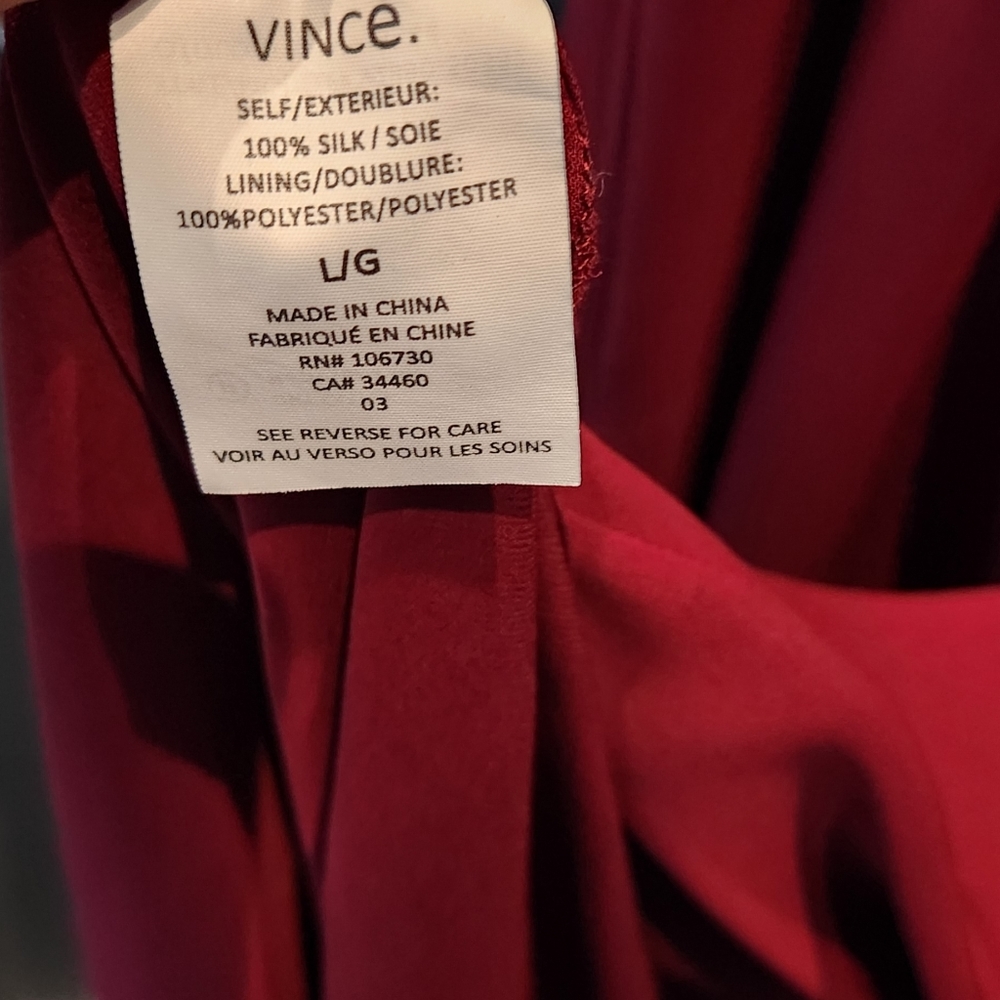 Vince silk maxi dress with pockets and adjustable waist tie